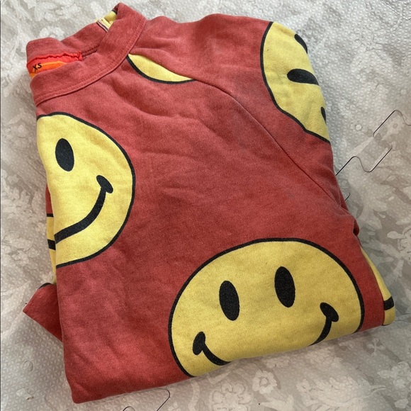 Aviator Nation Sweaters - Aviation nation Red Smiley Face Sweatshirt